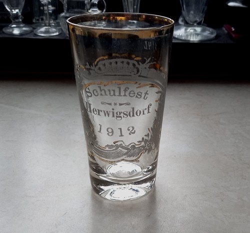 Alte glas schulfest - glas,