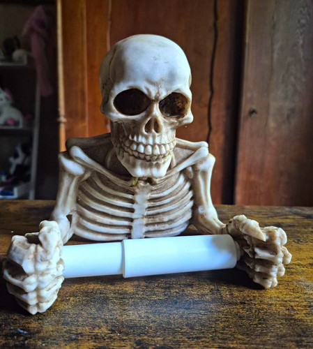 Skelettfigur mit schriftrolle - mit,